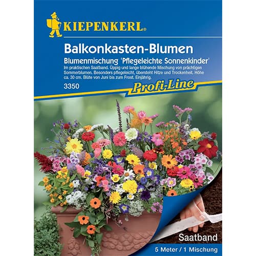 Blumenmischung Balkonkasten-Blumen Pflegeleichte Sonnenkinder, Saatband interface.image 1 interface.art 96514