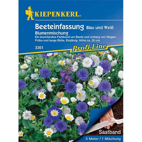 Blumenmischung Beeteinfassung Blau und Weiß, Saatband interface.art Bild 1 Blumenmischung Beeteinfassung Blau und Weiß, Saatband interface.image 1 interface.art 96516